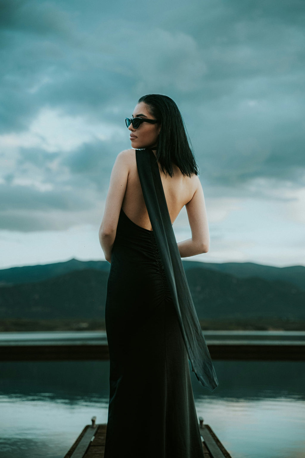 Wind cape-panel dress — editorial photograph 2