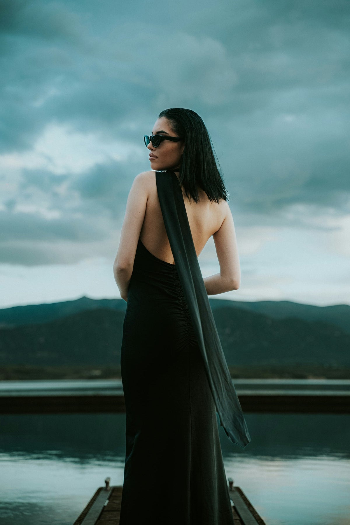 Wind cape-panel dress — editorial photograph 2