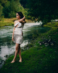Silver asymmetric mini — editorial photograph 1