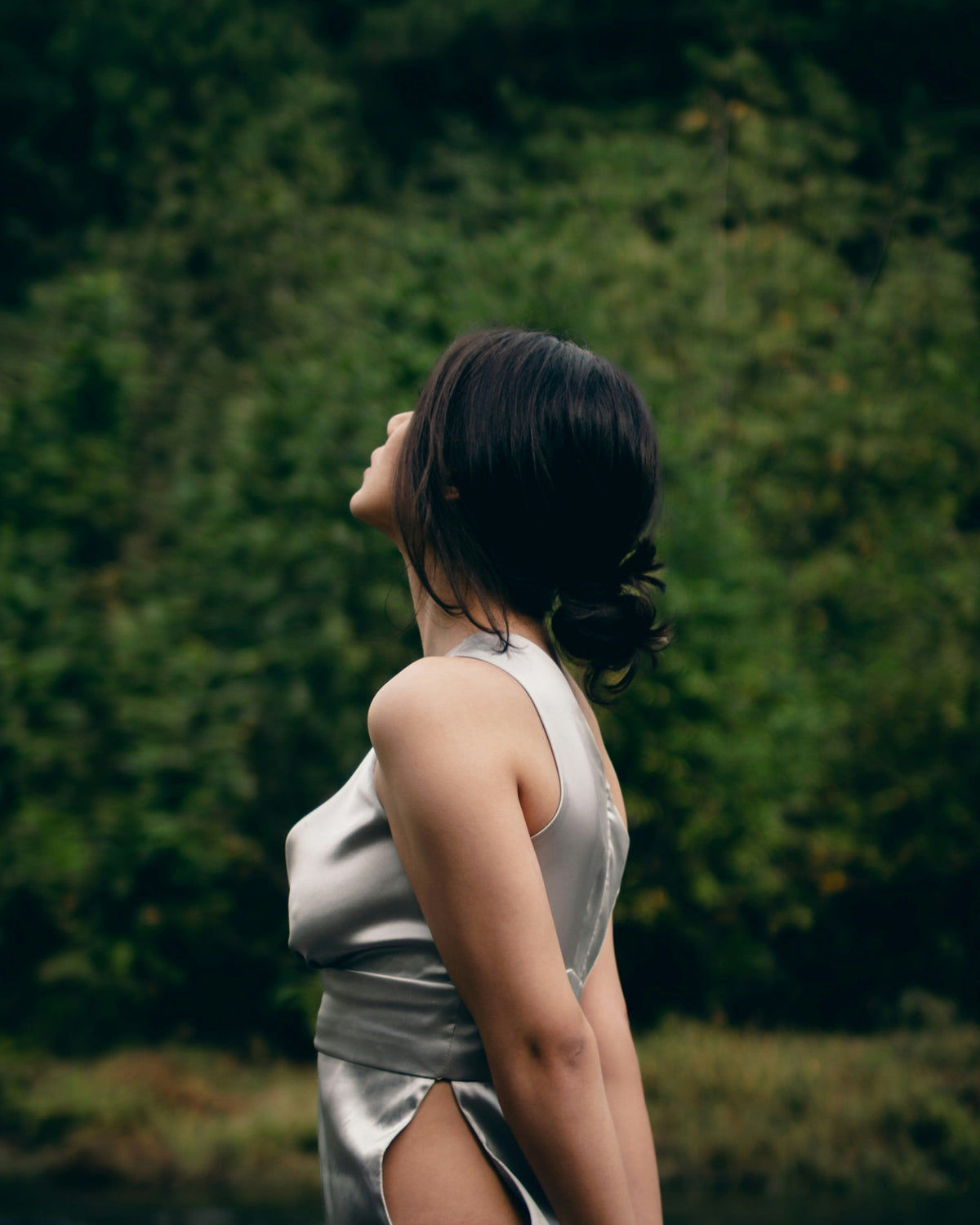 Silver asymmetric mini — editorial photograph 2