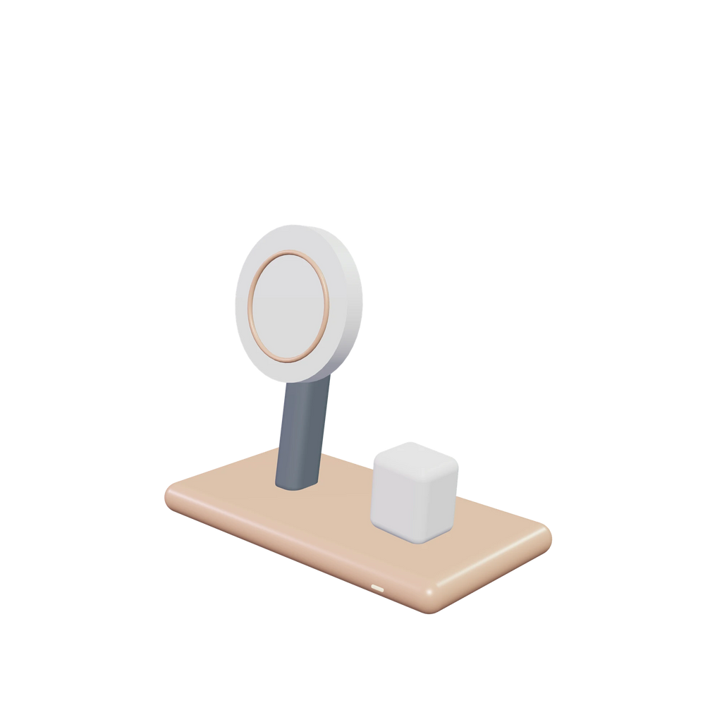 D1 Desktop dock / Apricot, three-quarter view