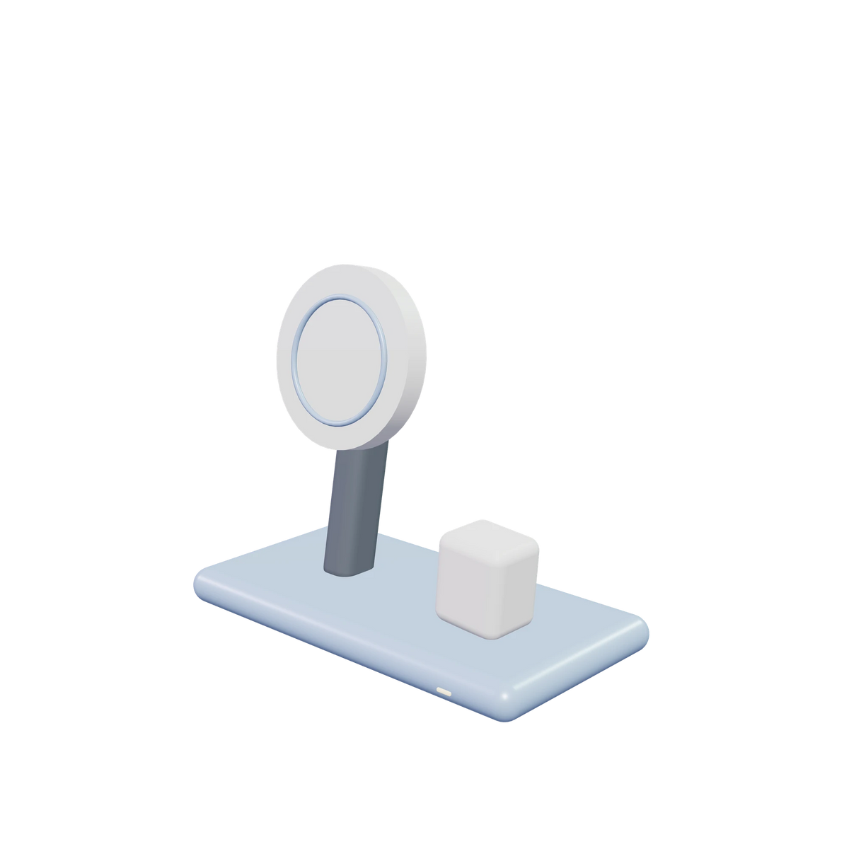 D1 Desktop dock / Glacier, three-quarter view