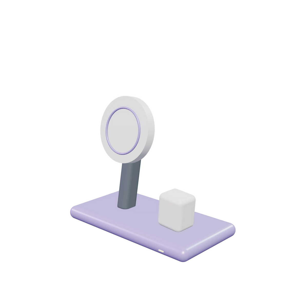 D1 Desktop dock / Lilac, three-quarter view