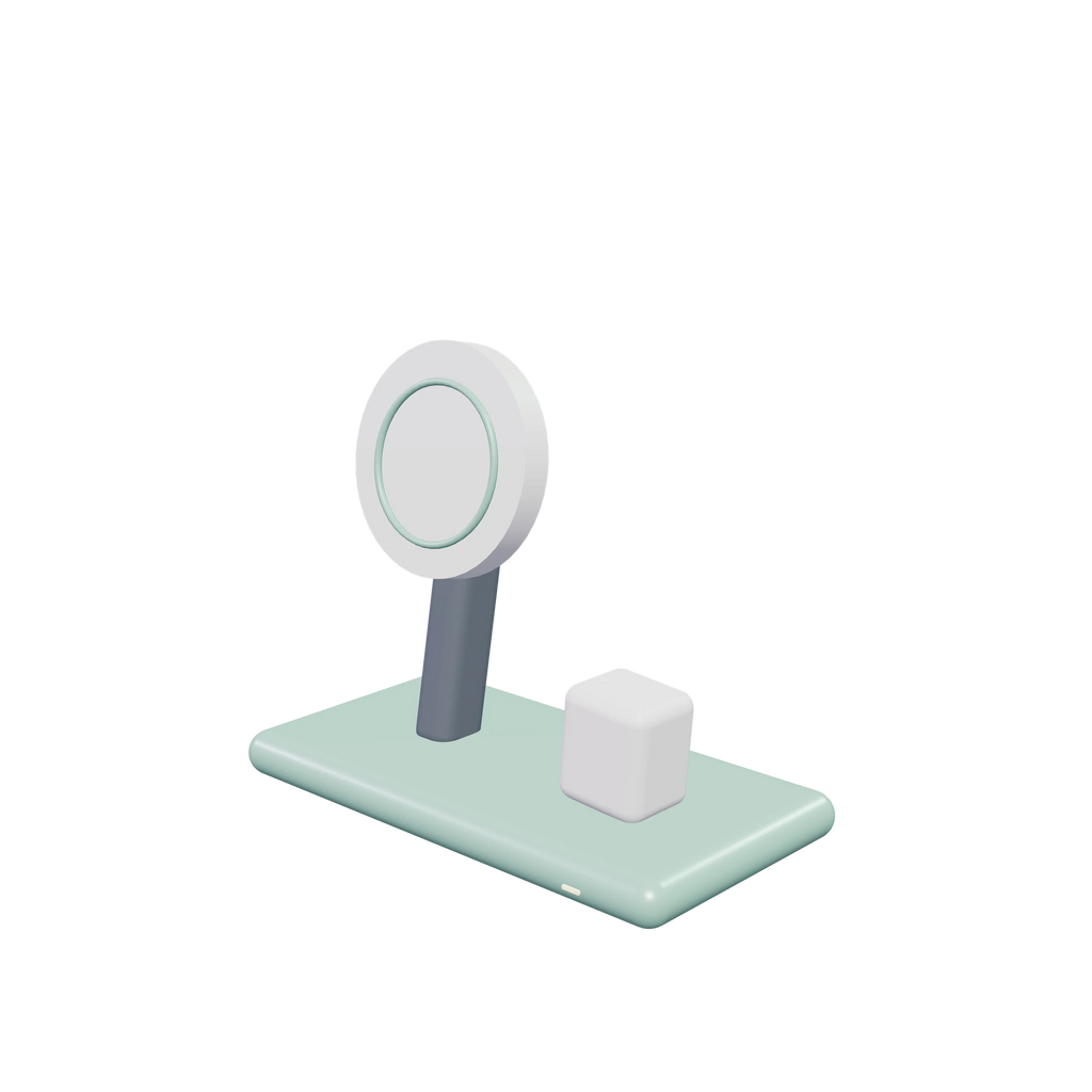 D1 Desktop dock / Pistachio, three-quarter view