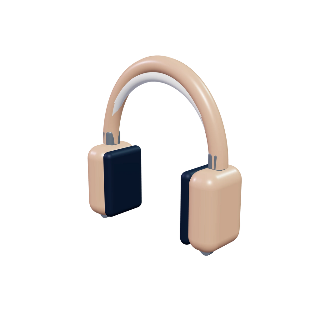 H1 Over-ear headphones / Apricot, three-quarter view