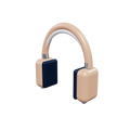 H1 Over-ear headphones / Apricot, three-quarter view