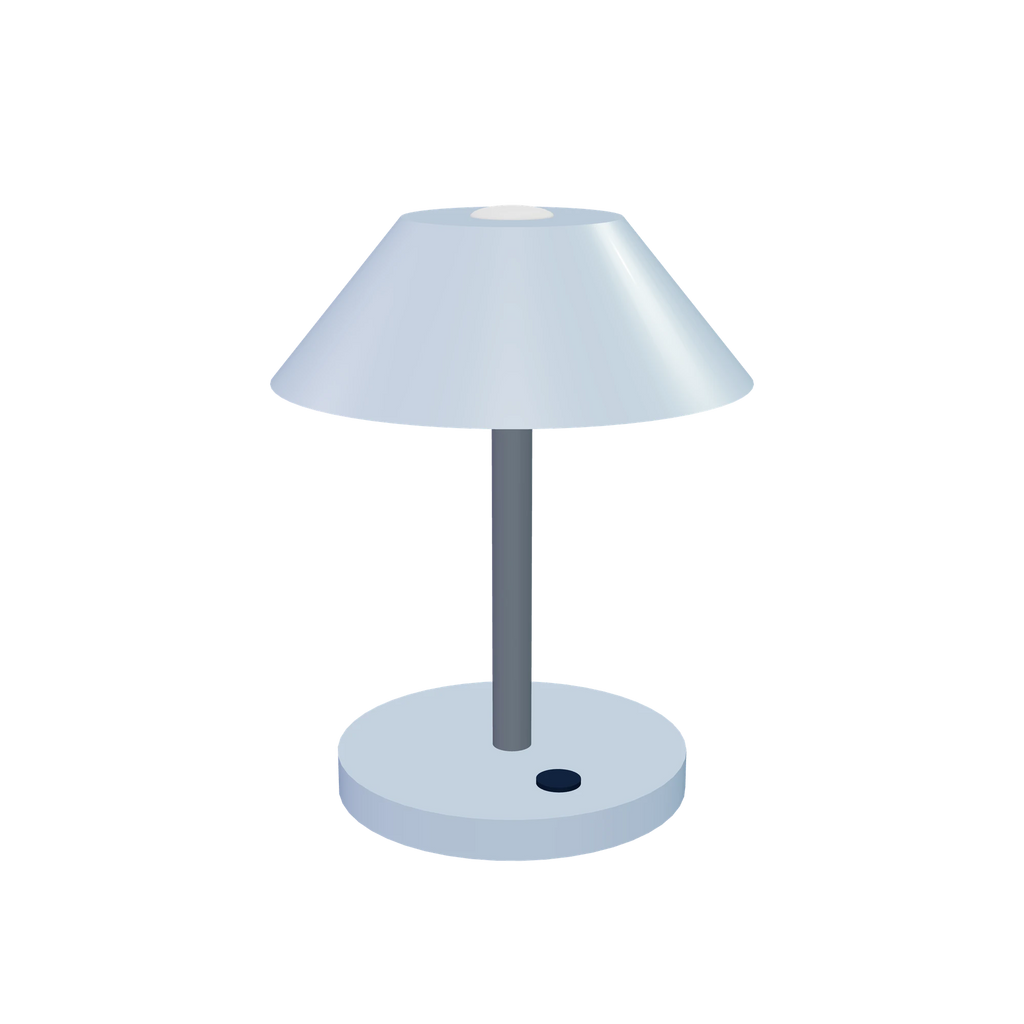 L1 Desk light / Glacier, three-quarter view