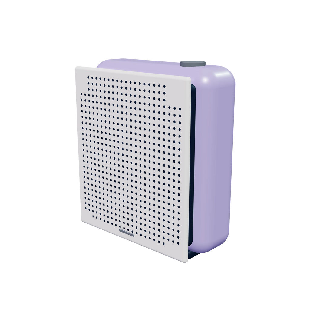 O1 Room speaker / Lilac, three-quarter view