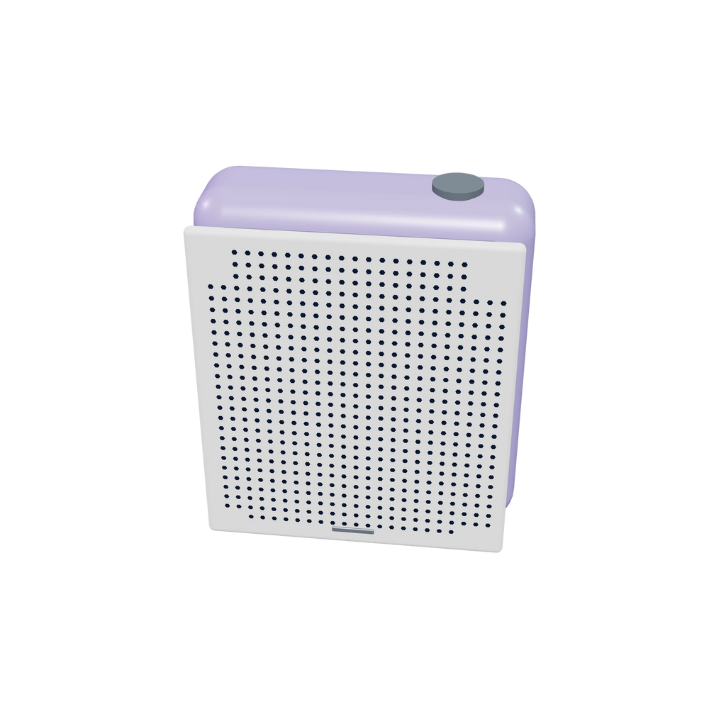 O1 Room speaker / Lilac, high-angle view