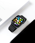 Black Ribbed-Band Watch — Photographic Demo — photograph 1. Photo: Daniel Korpai; https://unsplash.com/photos/black-g208-smart-watch-QhF3YGsDrYk. Photographic demo.