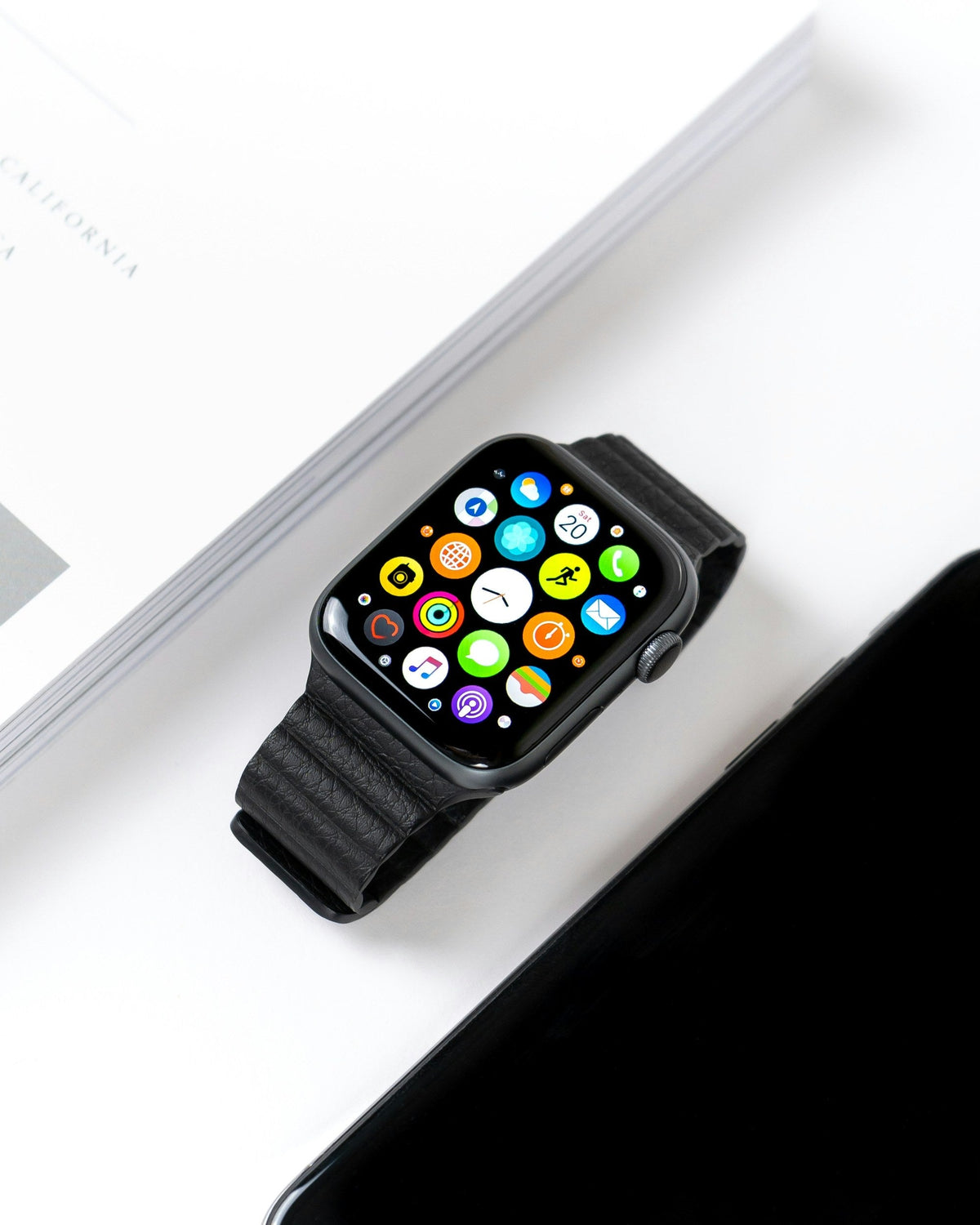Black Ribbed-Band Watch — Photographic Demo — photograph 1. Photo: Daniel Korpai; https://unsplash.com/photos/black-g208-smart-watch-QhF3YGsDrYk. Photographic demo.