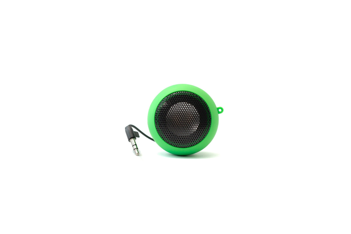Green Plug Speaker — Photographic Demo — photograph 1. Photo: Matthew Henry; https://www.shopify.com/stock-photos/photos/plug-in-speaker. Photographic demo.