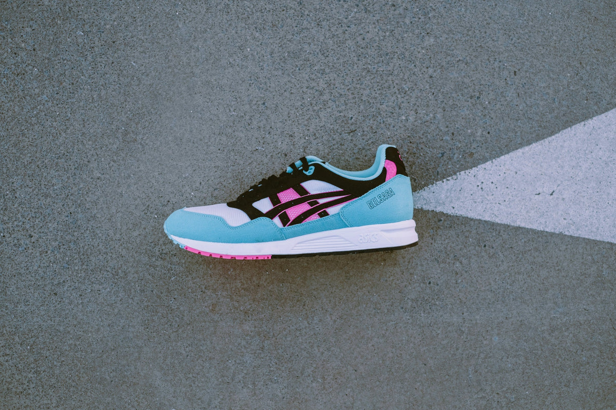 Pastel Panel Runner — Photographic Demo — photograph 1. Photo: Hipkicks; https://unsplash.com/photos/pink-and-white-nike-sneakers-RwDKrewYQa4. Photographic demo.