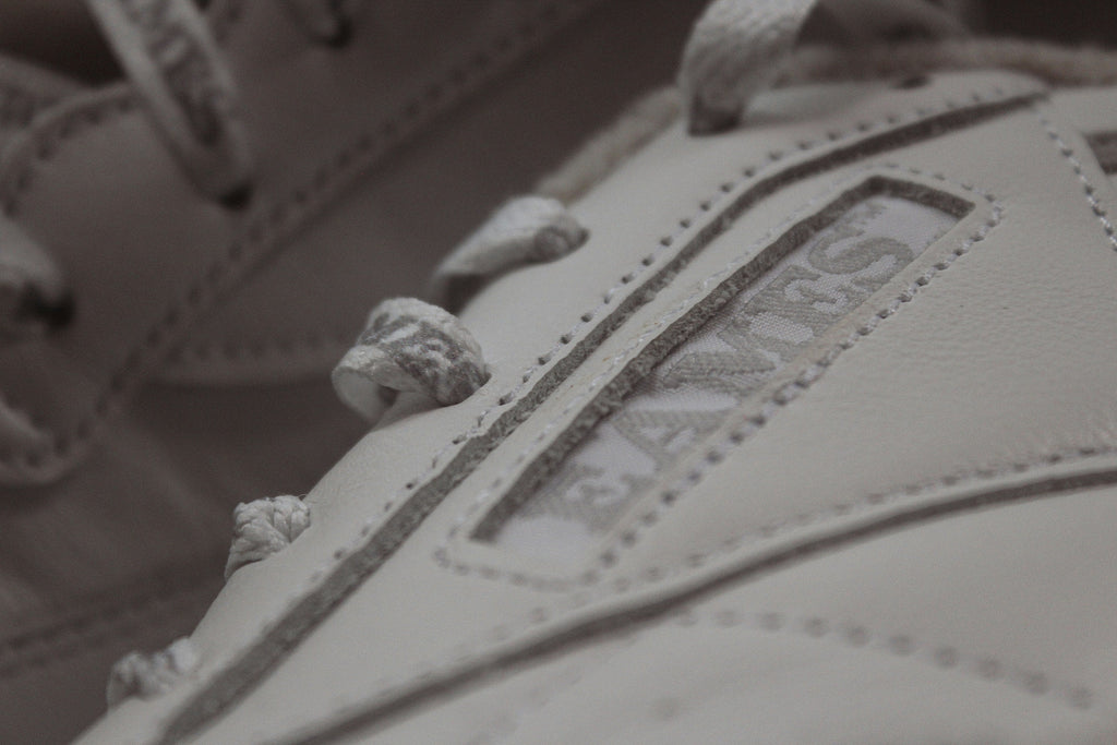 White Stitched Low Top — Photographic Demo — photograph 4. Photo: @felirbe; https://unsplash.com/photos/a-close-up-of-a-baseball-glove-with-a-white-and-gray-design-GW9dqZZcU9E. Photographic demo.